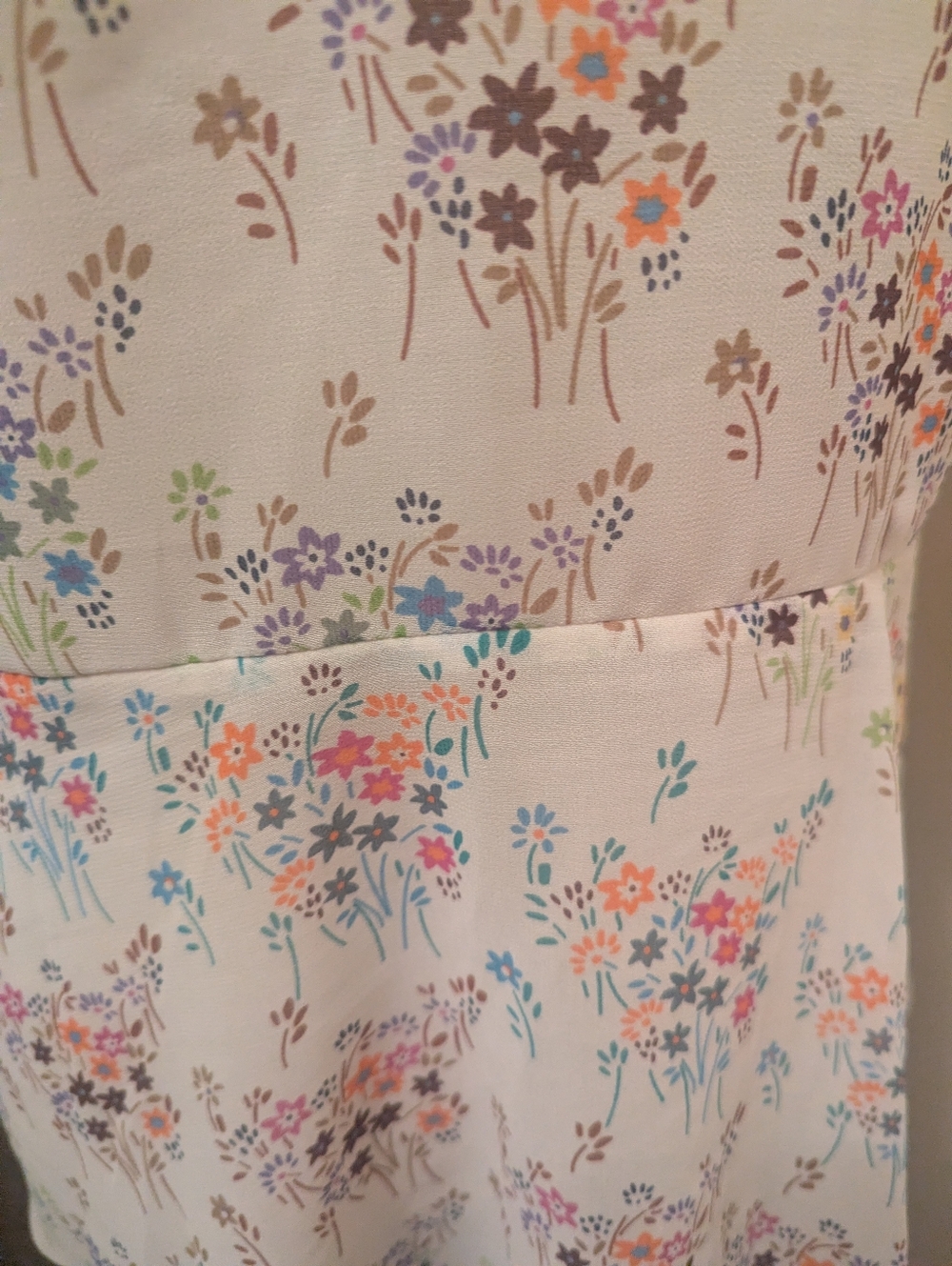 CAbi sleeveless Floral Collared Women’s Top - Ivory - Picture 4 of 5